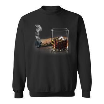 Cigar And Bourbon Great Gift For Cigar Lounge Lovers Sweatshirt | Mazezy