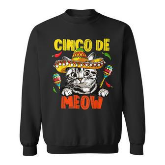 Cinco De Meow Funny 5 De Mayo Cat Mexican Fiesta Cats Lover Sweatshirt | Mazezy