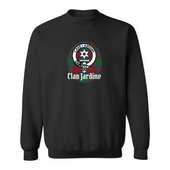 Clan Jardine Crest Badge And Tartan Sweatshirt - Seseable