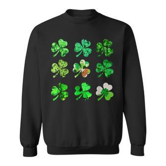 Clover Shamrock Irish For St Patricks & Pattys Day Sweatshirt - Seseable