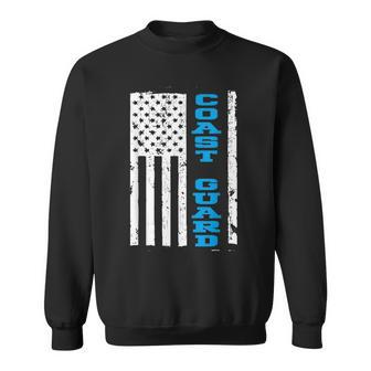 Coast Guard | Thin Blue Line Flag American Sweatshirt - Seseable