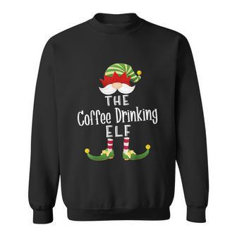 Coffee Drinking Elf Group Christmas Funny Pajama Party Sweatshirt - Monsterry AU