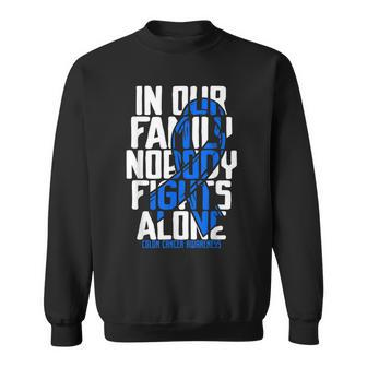 Colon Cancer Support Family Blue Colon Cancer Awareness Sweatshirt | Mazezy