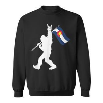 Colorado Bigfoot Rock And Roll Gift For Squatch Believers Sweatshirt | Mazezy