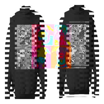 Colored Design Doberman Funny Faces Sweatshirt | Mazezy