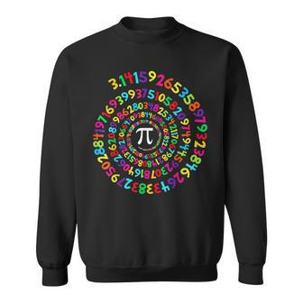 Colorful Pi Swirl Pi Day & Math Lover Gifts Sweatshirt - Seseable