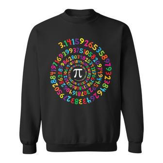 Colorful Pi Swirl - Pi Day And Math Lover Sweatshirt - Seseable