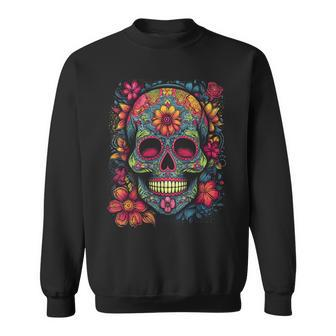Colourful And Beautiful Sugar Skull Sweatshirt - Thegiftio UK