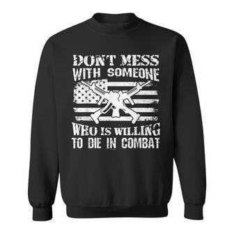 Combat Veterans And Soldiers - Willing To Die Men Women Sweatshirt Graphic Print Unisex - Seseable