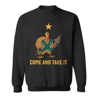 Come And Take It Funny Thanksgiving Turkey Guns Men Women Sweatshirt Graphic Print Unisex - Thegiftio UK
