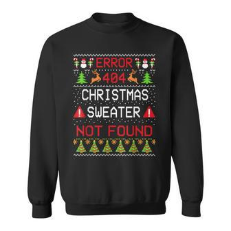 Computer Error 404 Ugly Christmas Sweater Not Found Pajama Men Women Sweatshirt Graphic Print Unisex - Seseable
