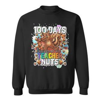 Cool 100 Days Of Driving My Teacher Nuts Dabbing Squirrel Men Women Sweatshirt Graphic Print Unisex - Seseable