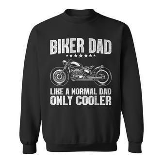 Cool Biker Design For Dad Men Motorcycling Motorcycle Biker Sweatshirt - Seseable