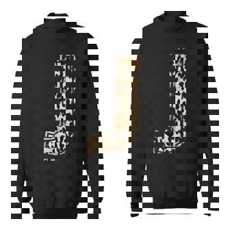 Cool Letter J Initial Name Leopard Cheetah Print Men Women Sweatshirt Graphic Print Unisex - Thegiftio