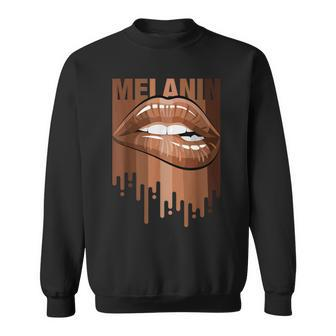 Cool Melanin Girl Lips Graphic Black Girls Magic Style Sweatshirt | Mazezy