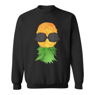 Cool Pineapple Upside Down Gift Hawaiian Big Pineapple Men Women Sweatshirt Graphic Print Unisex - Seseable