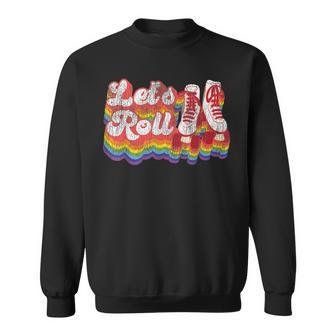 Cool Roller Skating Skate Girl 1970S Retro Sweatshirt - Seseable
