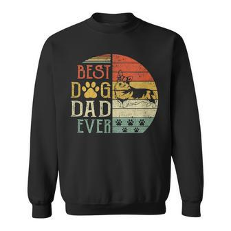 Corgi Best Dog Dad Ever Vintage Fathers Day Retro Sweatshirt - Seseable