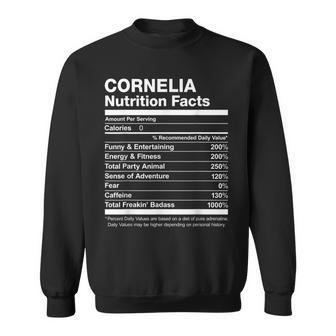 Cornelia Nutrition Facts Name Named Funny Sweatshirt - Seseable