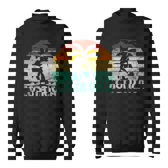 Costa Rica Beach Sunset Palm Tree Retro Vacation Costa Rica Men Women Sweatshirt Graphic Print Unisex - Thegiftio