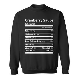 Cranberry Sauce Nutritional Facts Funny Thanksgiving Sweatshirt - Monsterry