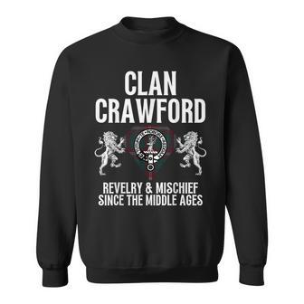 Crawford Clan Scottish Name Coat Of Arms Tartan Family Party Men Women Sweatshirt Graphic Print Unisex - Seseable