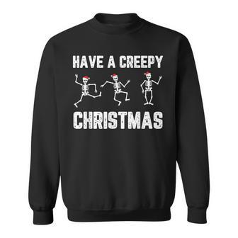 Creepy Christmas Skeleton Funny Costume Snow Xmas Men Women Sweatshirt Graphic Print Unisex - Thegiftio UK