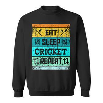 Cricket Sport Cricket Team Eat Sleep Cricket Jersey Sweatshirt | Mazezy