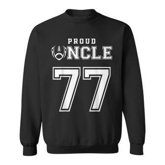 Custom Proud Football Uncle Number 77 Personalized For Men Sweatshirt | Mazezy