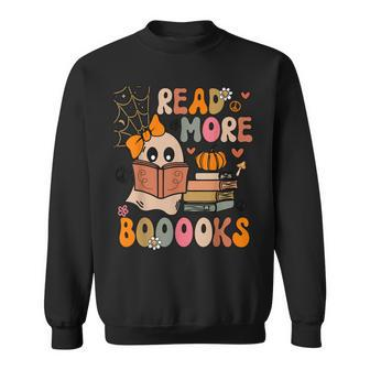 Cute Booooks Ghost Read More Books Funny Teacher Halloween V2 Men Women Sweatshirt Graphic Print Unisex - Thegiftio UK