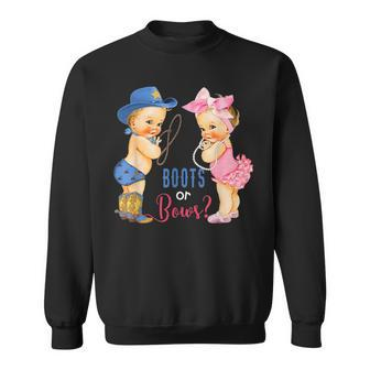 Cute Boots Or Bows Gender Reveal Party S Sweatshirt - Seseable