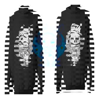Cute Bunny Astronaut Spacesuit Helmet Love Bunnies Graphic Sweatshirt | Mazezy