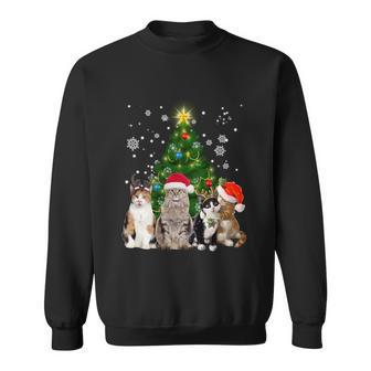 Cute Cat Christmas Tree Cat Lover Xmas Cat Mom Gift Sweatshirt - Monsterry UK