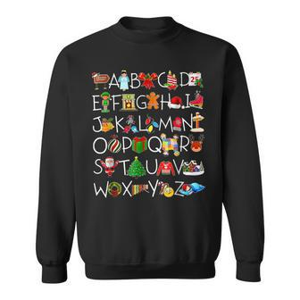 Cute Christmas Alphabet Xmas Little Things Funny Teacher Sweatshirt - Seseable