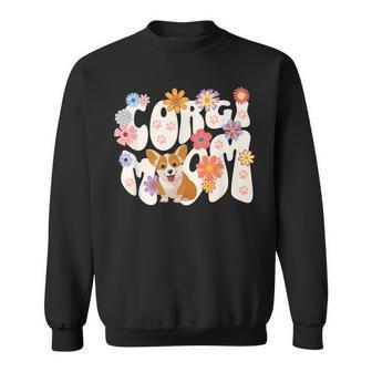 Cute Corgi Dog Mom Design Women  Sweatshirt