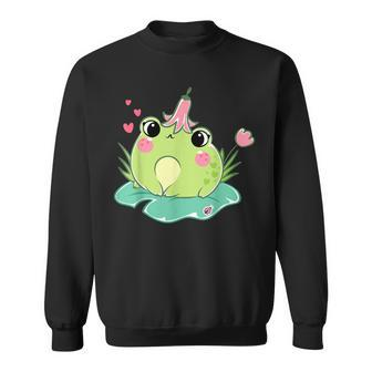 Cute Cottagecore Frog Sweatshirt | Mazezy
