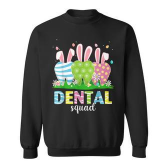 Cute Dentist Tooth Bunny Easter Eggs Dental Squad Easter Sweatshirt | Mazezy CA