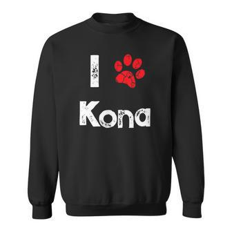 Cute Dog Name Kona Pet Puppy Dog Paw Lover Quote Gift Men Women Sweatshirt Graphic Print Unisex - Thegiftio UK