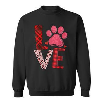 Cute Dog Owner Gift Valentines Day Cat Rescue Pawprint Sweatshirt - Seseable