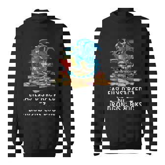 Cute Dragon Book - Easily Distracted By Dragons And Books Sweatshirt | Mazezy