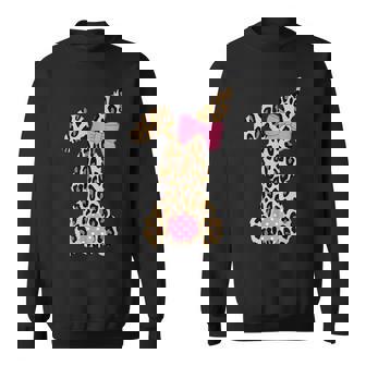 Cute Easter Leopard Plaid Buffalo Rabbit Easter Day Sweatshirt | Mazezy