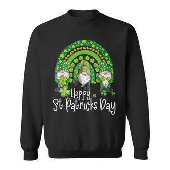 Cute Gnomes Lucky Heart Shamrock Happy St Patricks Day Irish Sweatshirt - Seseable