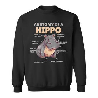 Cute Hippo Explanation Anatomy Of A Hippo Sweatshirt | Mazezy