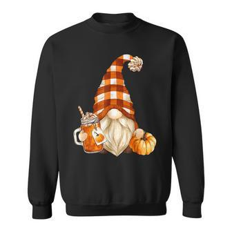 Cute Holiday Gnome For Thanksgiving With Fall Pumpkin Spice V13 Men Women Sweatshirt Graphic Print Unisex - Thegiftio UK