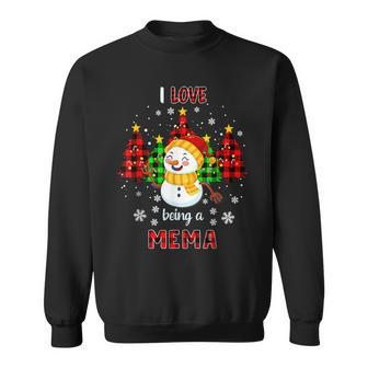 Cute I Love Being A Mema Snowman Christmas Valentines Day Men Women Sweatshirt Graphic Print Unisex - Seseable