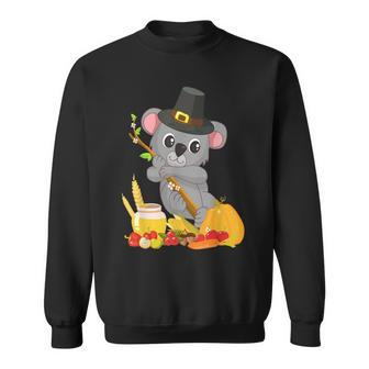 Cute Koala Bear Pilgrim - Happy Thanksgiving Holiday Autumn Men Women Sweatshirt Graphic Print Unisex - Seseable