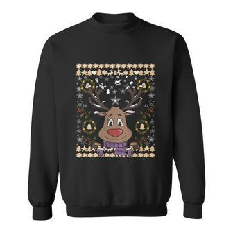 Cute Reindeer Xmas Deer Retro Matching Family Ugly Christmas Gift Sweatshirt - Monsterry DE