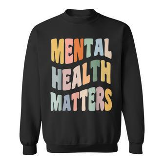 Cute Retro Mental Health Matters Mental Health Awareness Men Women Sweatshirt Graphic Print Unisex - Thegiftio UK