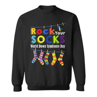 Cute Rock Your Socks 3 21 Trisomy 21 World Down Syndrome Day Sweatshirt | Mazezy DE