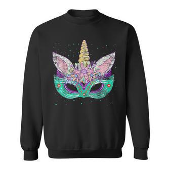 Cute Unicorn Mardi Gras Carnival Jester Hat Mardi Beads Sweatshirt - Seseable